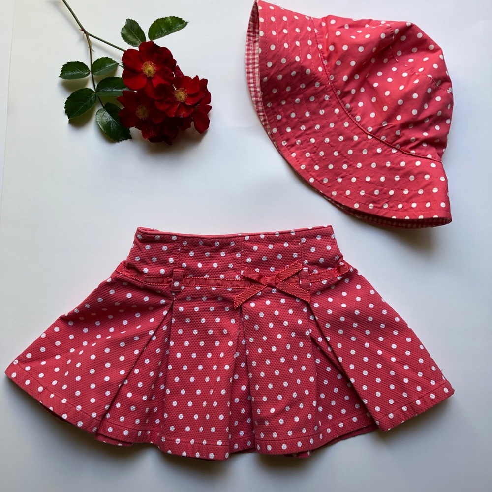 Baby Gap Polka Dot Skirt & Hat 12-18M
